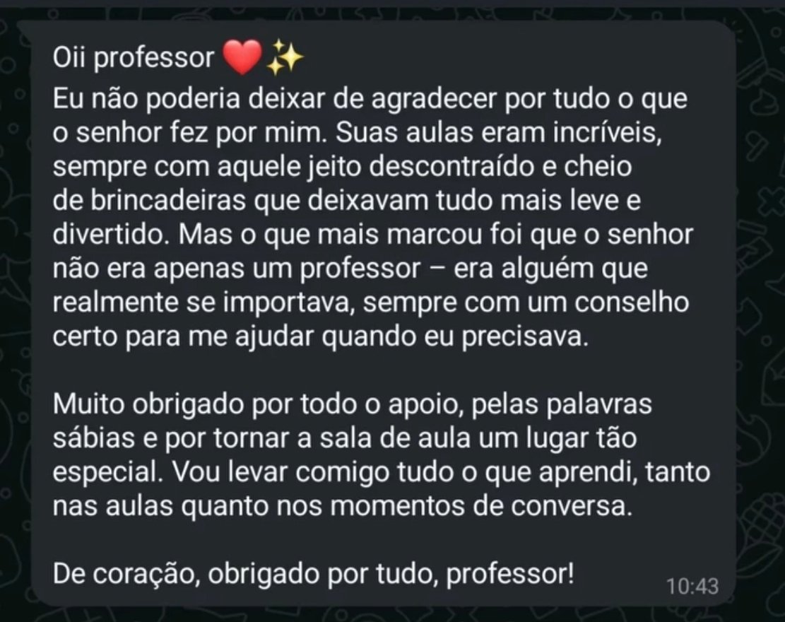 Depoimento de aluno 8